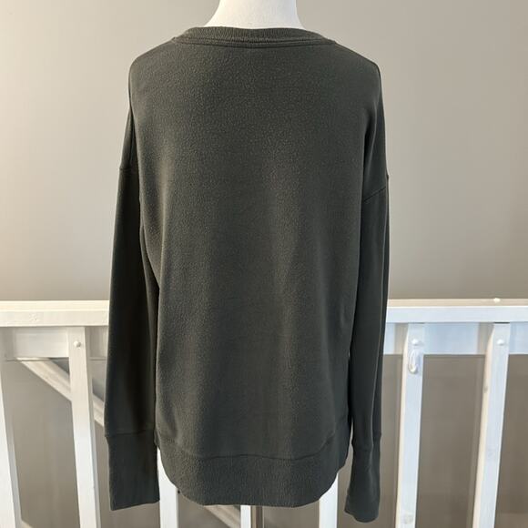 Athleta Coaster Luxe Pullover Sweatshirt Oversized Size XS Color: Olive Green - Picture 5 of 11